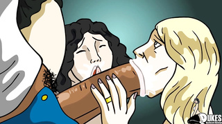 Animation femmes, Mrs Keagan and her whorish buddy can't wait to share a monstrous, black boner