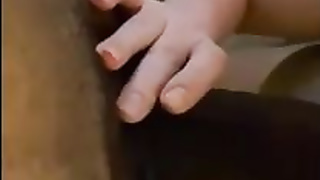 Super-Cute platinum-blonde is throating a ample, black pipe before getting it inwards her from the back