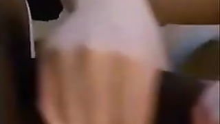 Super-Cute platinum-blonde is throating a ample, black pipe before getting it inwards her from the back