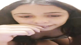 Teenager dark haired is doing insane stuff on web cam, while her beau is out of town