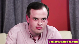 Wonderful doll with immense orbs and crimson hair is about to make her fresh paramour jizz