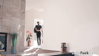 Eliza Ibarra is shrieking while getting her raw cunt packed up with a yam-sized, black chisel