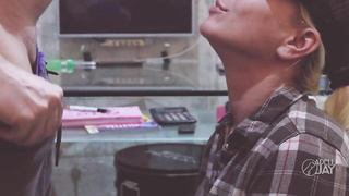 Sex-Positive blondie, Adella Jay is providing a filthy oral to a dude she is in love with