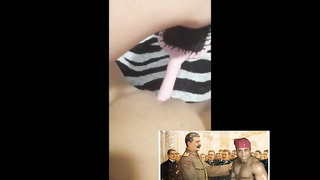 Splendid dame is fapping with a hair brush, because she is desperate to practice an climax