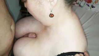 Big women sucks on cock