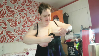 Btw posing with huge tits