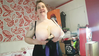 Btw posing with huge tits