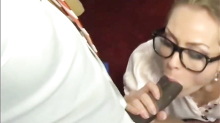 Sultry gals are inhaling monstrous hard-ons in various situations and even licking some new jizz