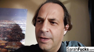 Tattoed, blond dame, Sarah Jessie is kneading her love button while railing a rock rock-hard beefstick