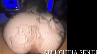 Large ass honey is getting screwed firm from the back in front of the TV