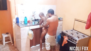 My wifey left, I gobbled the maid in the kitchen (Leo ogre)