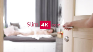 Lovely teenie is toying with her orbs while railing her fresh beau's rod, early in the morning