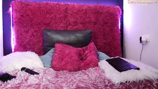 Curvy black-haired with hefty, all-natural bumpers is using a electro-hitachi and a fucky-fucky plaything while wanking