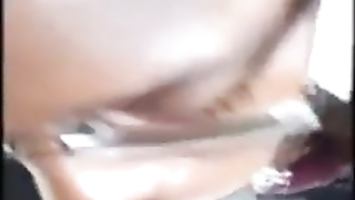 Stunner with glasses is gargling a thick, black knob as deep as she can, just for joy