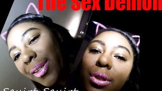 Ebony stunner with a good-sized backside is posing in front of King Kreme and taunting him