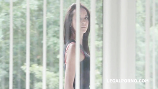 Bi-Racial gang-bang tramps Belle Claire and Francys Belle's butt-holes gaped