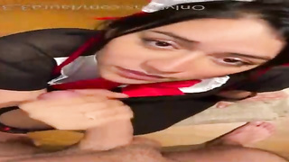 Enrapturing brown-haired is getting down on all fours on the floor while inhaling a rock rock-hard chisel like a professional