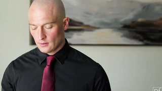 Spectacular blond stunner, Skye Blue is getting down on all fours in front of her paramour while throating his schlong