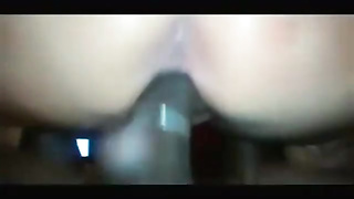 Insatiable white housewife is impatiently throating a meaty, black prick and getting poked rigid, in come back