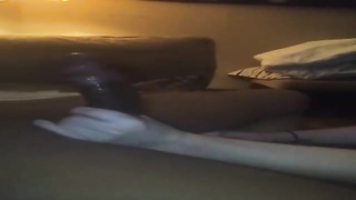 Sex-Positive, Caucasian dark-haired is inhaling a phat, black jizz-shotgun in the middle of the night