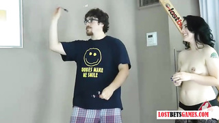 Uber-Cute black-haired in glamour, black undergarments is providing oral jobs to homies, just for the joy of it