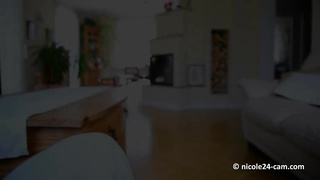 Marvelous mature dark haired in black pantyhose and high stilettos is providing a foot wank to her paramour