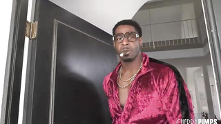 Flirty, white black-haired, Maddy May has a thing for black dudes and their rock rock hard sausages