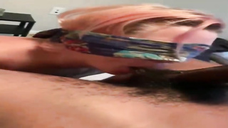 Huge-Chested lady got blinded, so she wouldn't know whose knob she will be deep throating, briefly