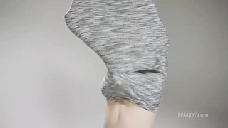 Fit black-haired is doing her yoga routine while bare, because it thrills her a plenty of