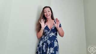 Curvy lady isn't timid about attempting on various swimsuits in front of the camera, just for joy