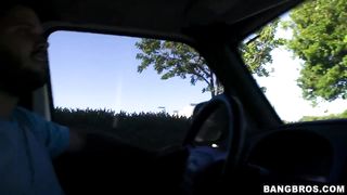 Chick gets ass-fucked and creamed in the bus