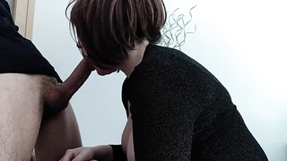 Big-Chested inexperienced dark haired is dressed in glasses while providing a blowage and a breastjob to a mate