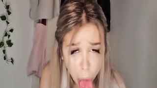 Big-Boobed honey is flashing us her fresh dick deep throating routine with a fake penis she enjoys a pile