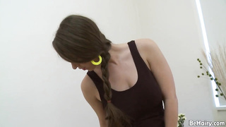 Uber-Cute dark haired with good-sized, inborn mammories, Erin Eden is tugging in front of the camera