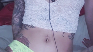 guided hand job inked towheaded rachell miranda guiding her hand job