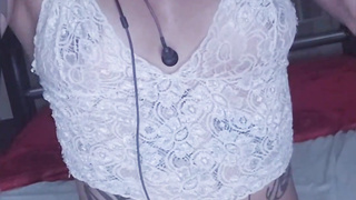 guided hand job inked towheaded rachell miranda guiding her hand job