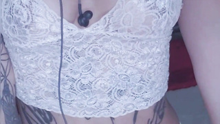 guided hand job inked towheaded rachell miranda guiding her hand job