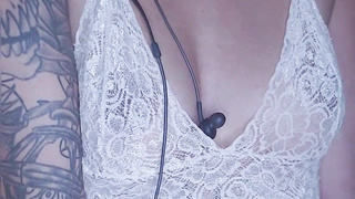 guided hand job inked towheaded rachell miranda guiding her hand job