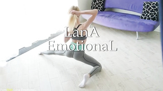 Fit platinum-blonde stunner, Lana Emotional is getting smashed from behind, instead of doing her exercise routine