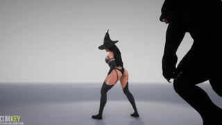 Sluty Witch pulverized by Ominous Monster - Xxl Wood - 3 DIMENSIONAL Pornography WildLife - Halloween toon