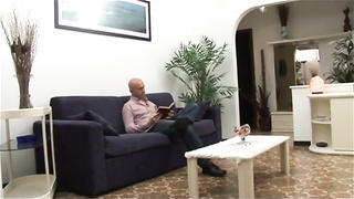 Promiscuous towheaded cougar lured her son-in-law's instructor and gave him an astounding sucky-sucky, just for joy