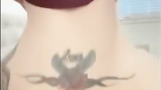 Hefty arse light-haired with a tat on the lower back is railing a rock rock hard schlong