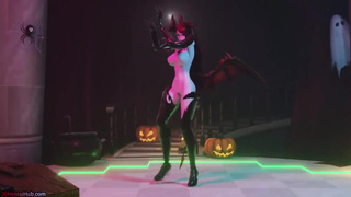 [MMD] Halloween Off The Hook! Succubus dances for you and screws her gimps (NSFW version)