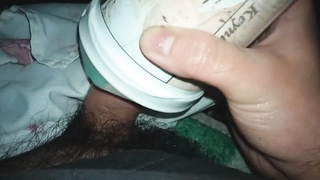 I use my homemade fleshlight - spunk stiff