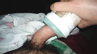 I use my homemade fleshlight - spunk stiff