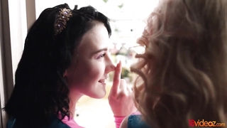 Sara Rich and one of her whorish mates are having a casual three-way, on the sofa