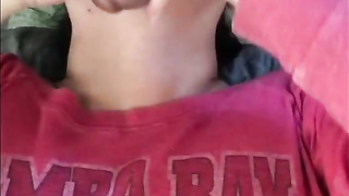 Accomplished dark-haired luvs to blow trunk and slurp testicles until she gets jizm all over her lips