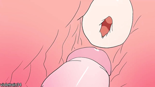 Bakugo pummels Uraraka Ochaco while he seizes her funbags and then ejaculates inwards her