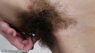 Slender brown-haired with smallish fun bags, Lillian is finger-banging her furry cooter and squealing while spunking