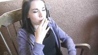 Emily Grey super hot teenager woman smoking a ciggy